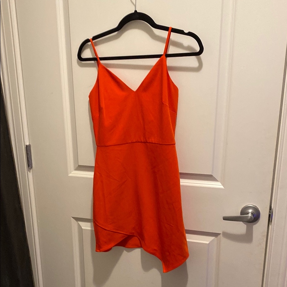Lovers + Friends Red Asymmetrical Sheath Dress Cocktail